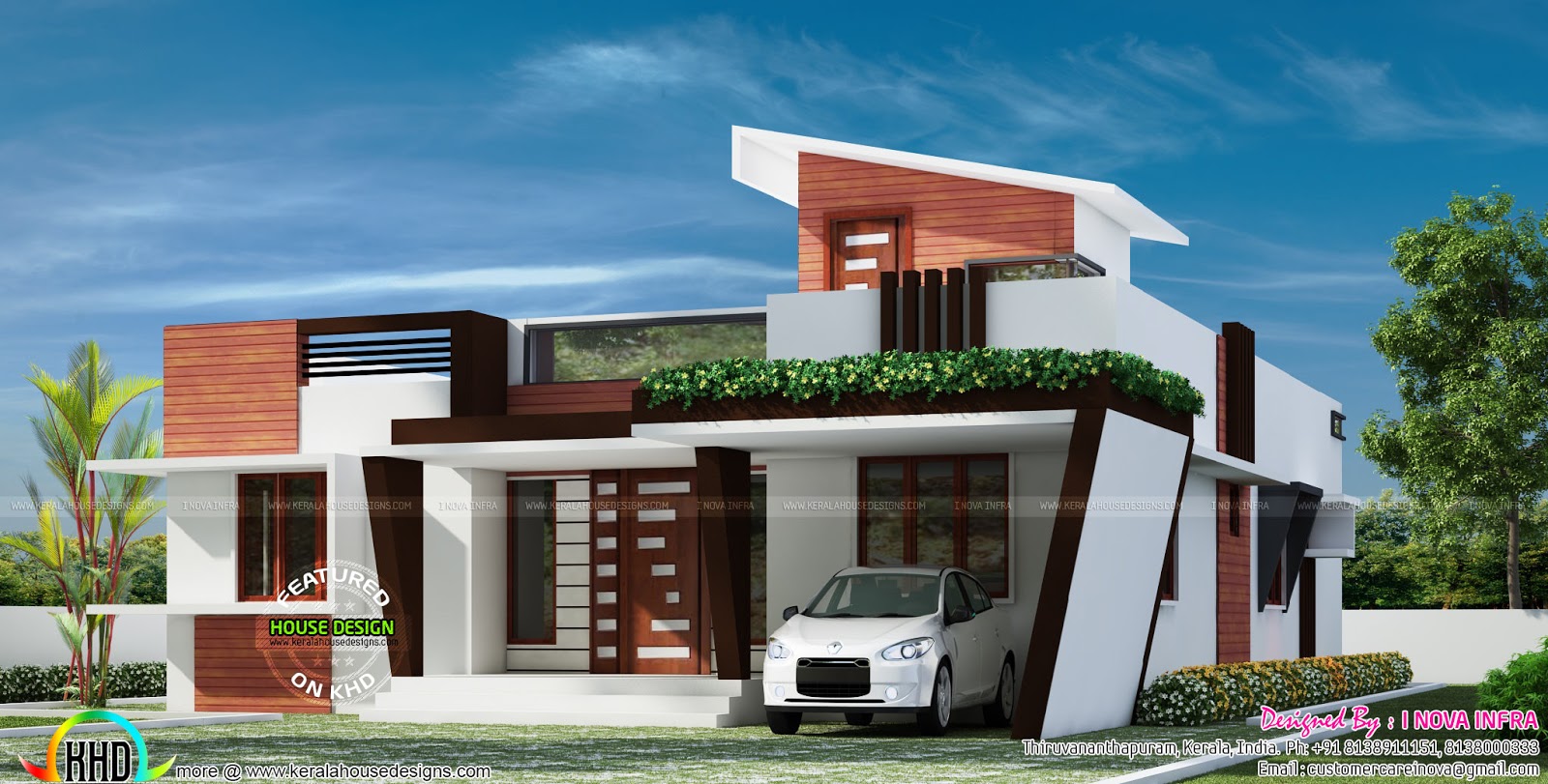 1653 sq ft Contemporary one  floor  house  Kerala home  