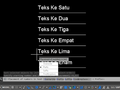 Langkah ke 5 menggunakan TCOUNT AutoCAD Untuk Membuat Nomor Secara cepat