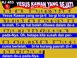 Lirik dan Not Kidung Jemaat 453 Yesus Kawan Yang Sejati