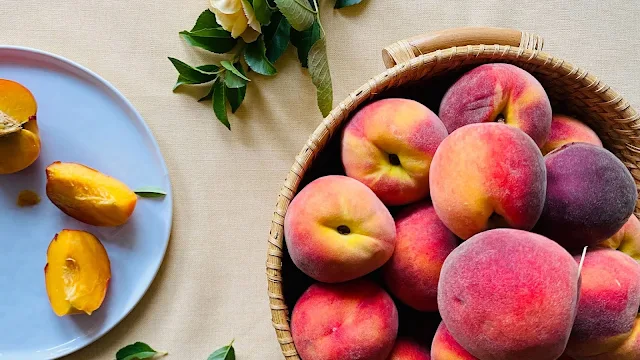 Wallpaper Peaches, Fruit, Slices, Flower