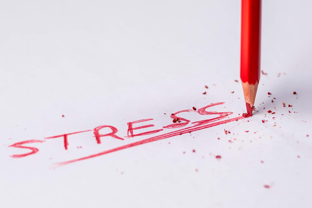 the word "stress" written on the paper by studen in academic pressure