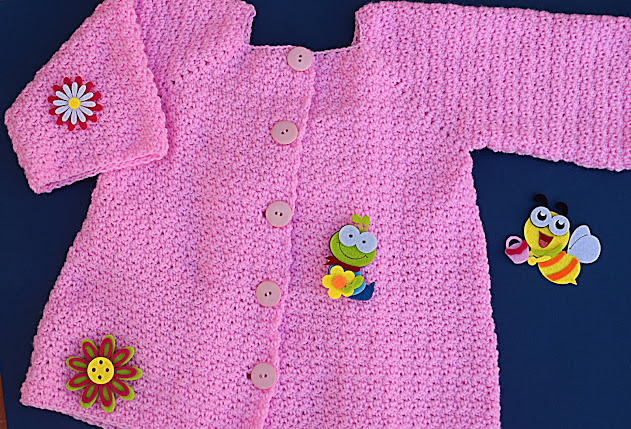 5 - Crochet Imagenes Abrigo rosa a crocher y ganchillo muy fácil y sencillo , lindo por Majovel Crochet