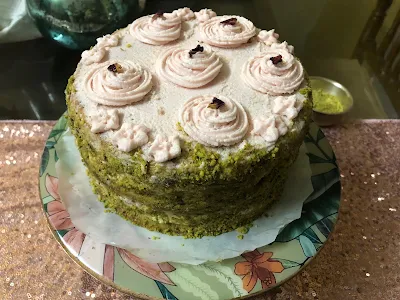 Photograph of Pistachio Rose Cake