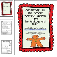 http://www.teacherspayteachers.com/Product/December-to-the-Core-Morning-Warm-ups-in-Language-and-Math-431519