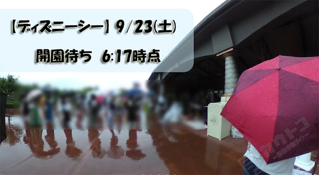 【ディズニーシー】2023/9/23(土)雨の日の開園待ち