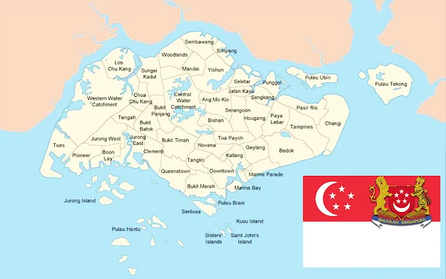Gambar Peta Wilayah Singapura