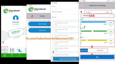 How to create package using My Ethiotel