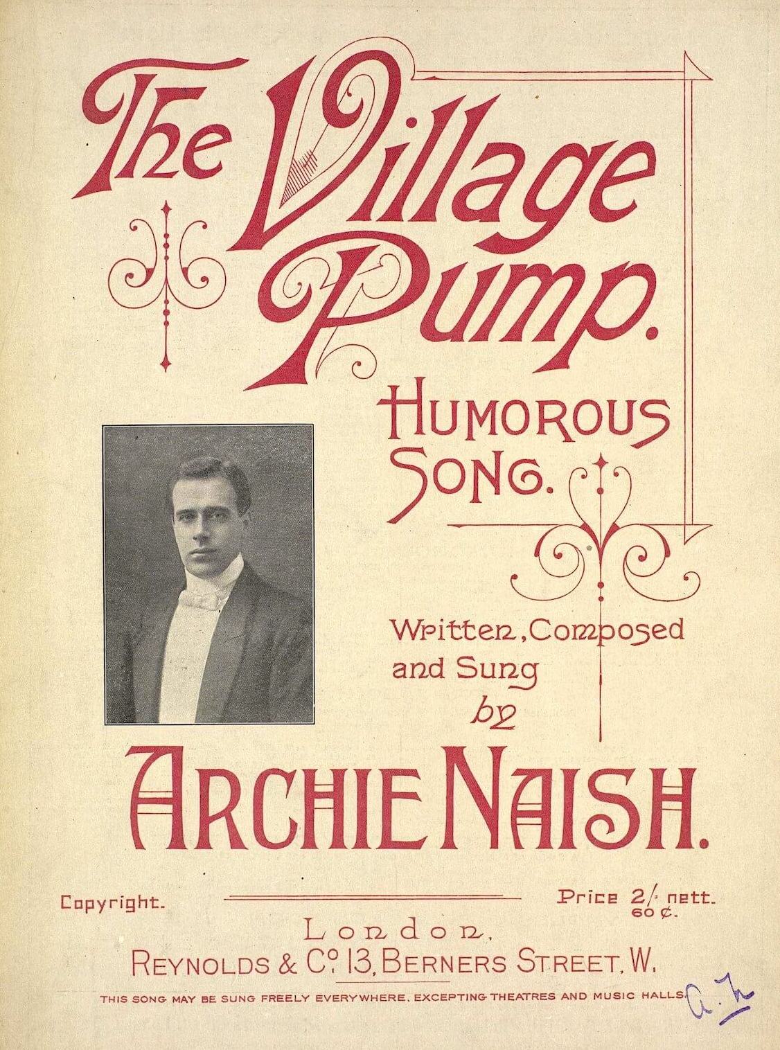 The Village Pump, by Archie Naish, sheet music cover