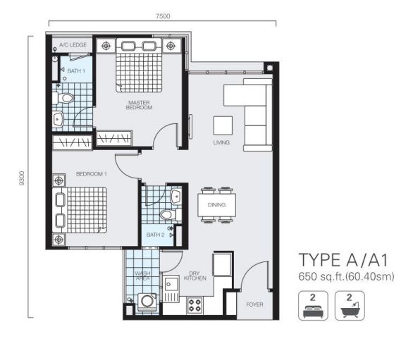 Majestic maxim taman connaught 650sf layout new condo for sale Cheras