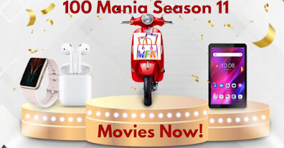 Watch Movies Now 100 Mania Season 11 and Spot the Code answer to win