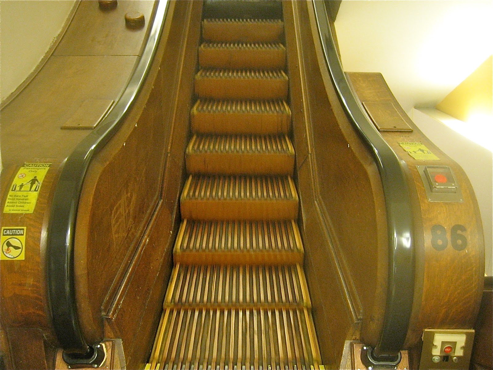 One of the wooden escalators at Macy's Herald Square.