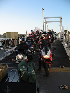 Motorcycles loading onto the Spirit of Tasmania