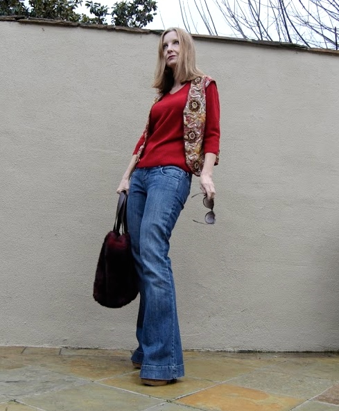 style in your 40s, middle aged fashion bloggers, embroidered vest, styling a vest