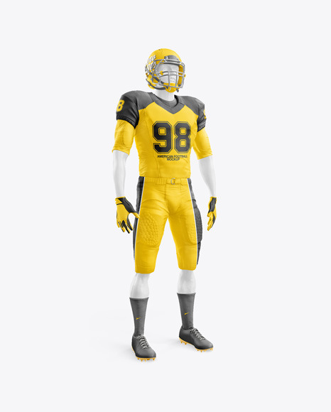 Download American Football Kit Mockup With Mannequin Half Side View