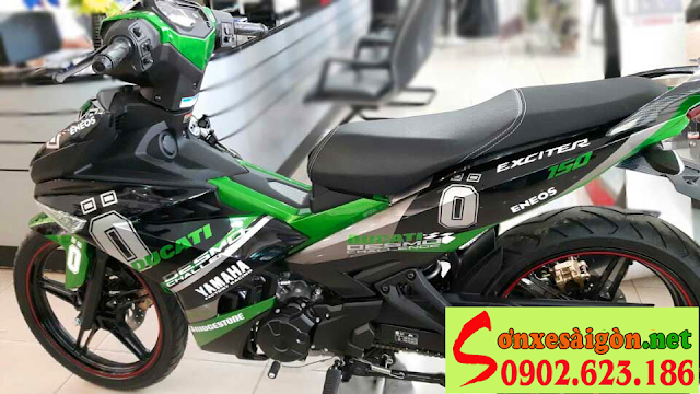 Mẫu Sơn tem đấu Exciter 150 Ducati màu xanh đen