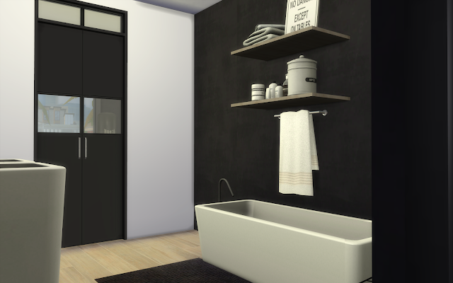 salle de bain noir et blanc sims 4