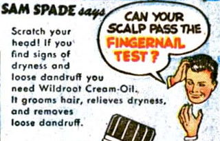 Sam Spade Hair Tonic Comic Book Advertisement Wildroot Cream Oil