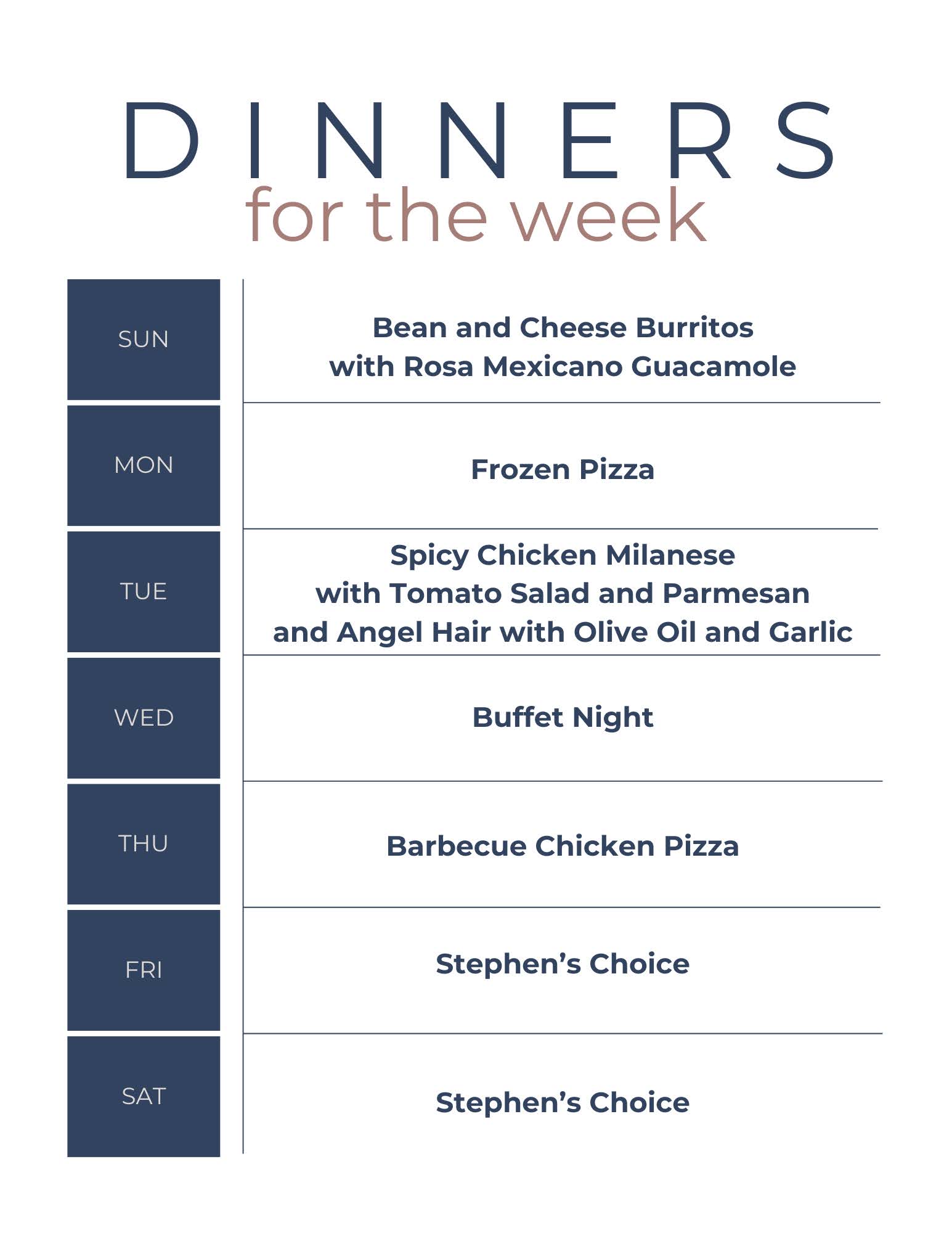What's for Dinner: May 5 - May 11 | Taste As You Go