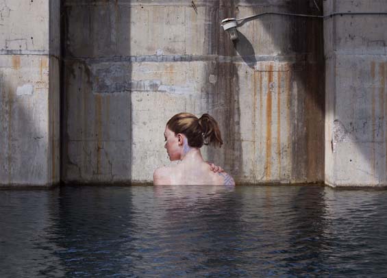 Women’s Portraits In The Middle Of Water by Street Artist Hula Balances