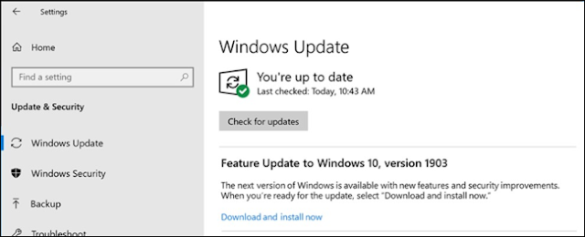 خيار لتثبيت تحديث الميزة في Windows Update