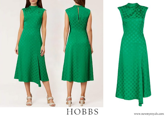 Princess Stephanie wore Hobbs Apple Green Marina Dress