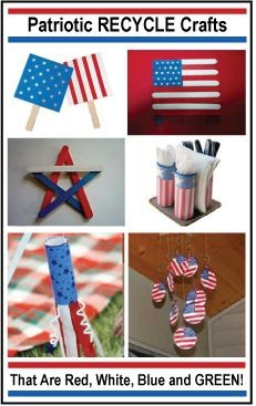 Find something in red, blue and white that your parents don't need anymore and make some patriotic recycle crafts on this patriot day. 