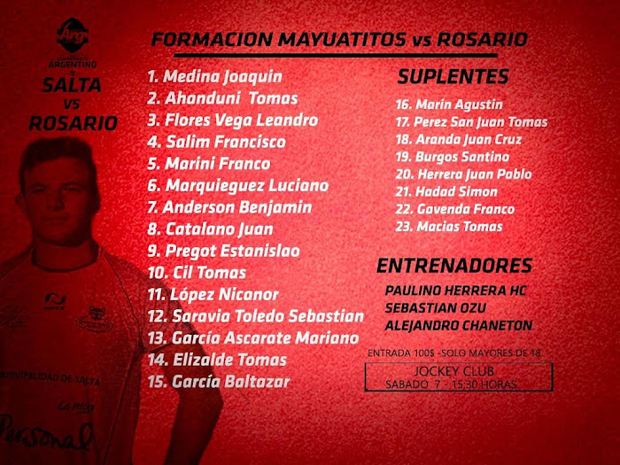 Formación de Salta para enfrentar a Rosario #ArgentinoJuvenil