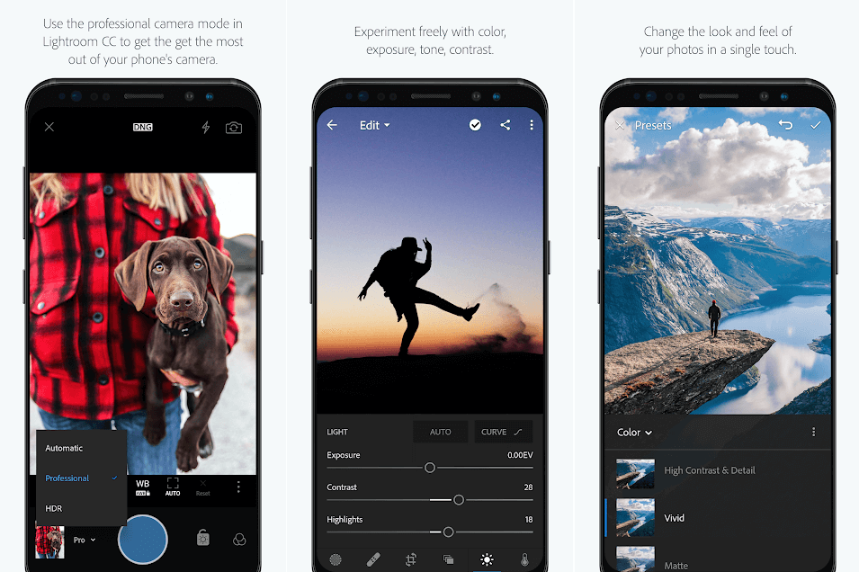 تطبيق Photoshop Lightroom CC لاضافة التأثيرات على الصور لهواتف الاندرويد