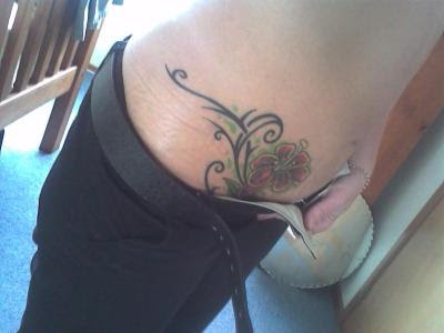 The Heart Lock Tattoo: the heart and lock stand for eternal love. Flower Hip