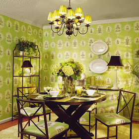 Decoración comedor verde