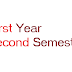 First Year Second Semester