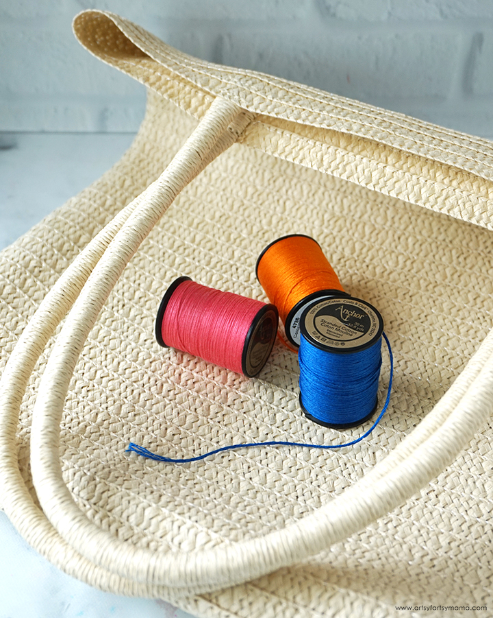 DIY Embroidered Beach Tote Bag