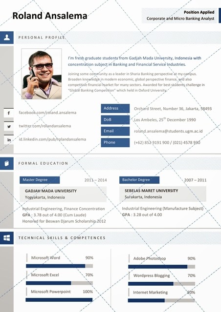 Desain CV Kreatif: Contoh CV Lamaran Kerja Untuk Bank