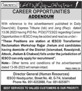 Jobs in Islamabad Electric Supply Company IESCO