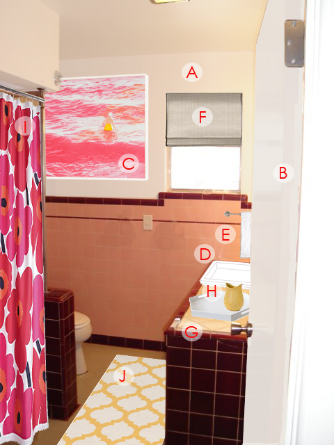 remodel, pink and burgundy, designHow to update a mid-centurry bathroom on a budget, ugly bathroom makeover