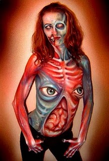 Wonderful Arts Body Paintings, Body Paintings, Air Brush, Womens, Girls, Female, Sexy, Hot, Face, Arts, Horror, Monsters