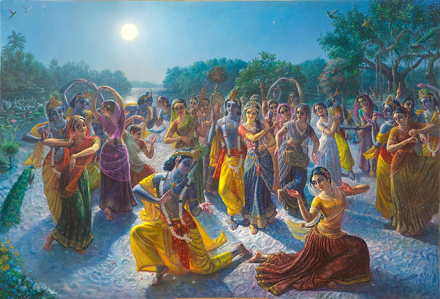 Gopis Enjoy Rasa Lila With Krishna