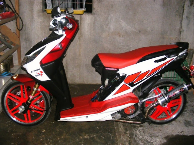 modifikasi motor honda beat warna putih