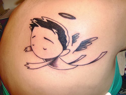 small angel tattoos for women