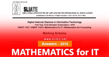 Answers | 2016 - Past Paper | Mathematics for IT