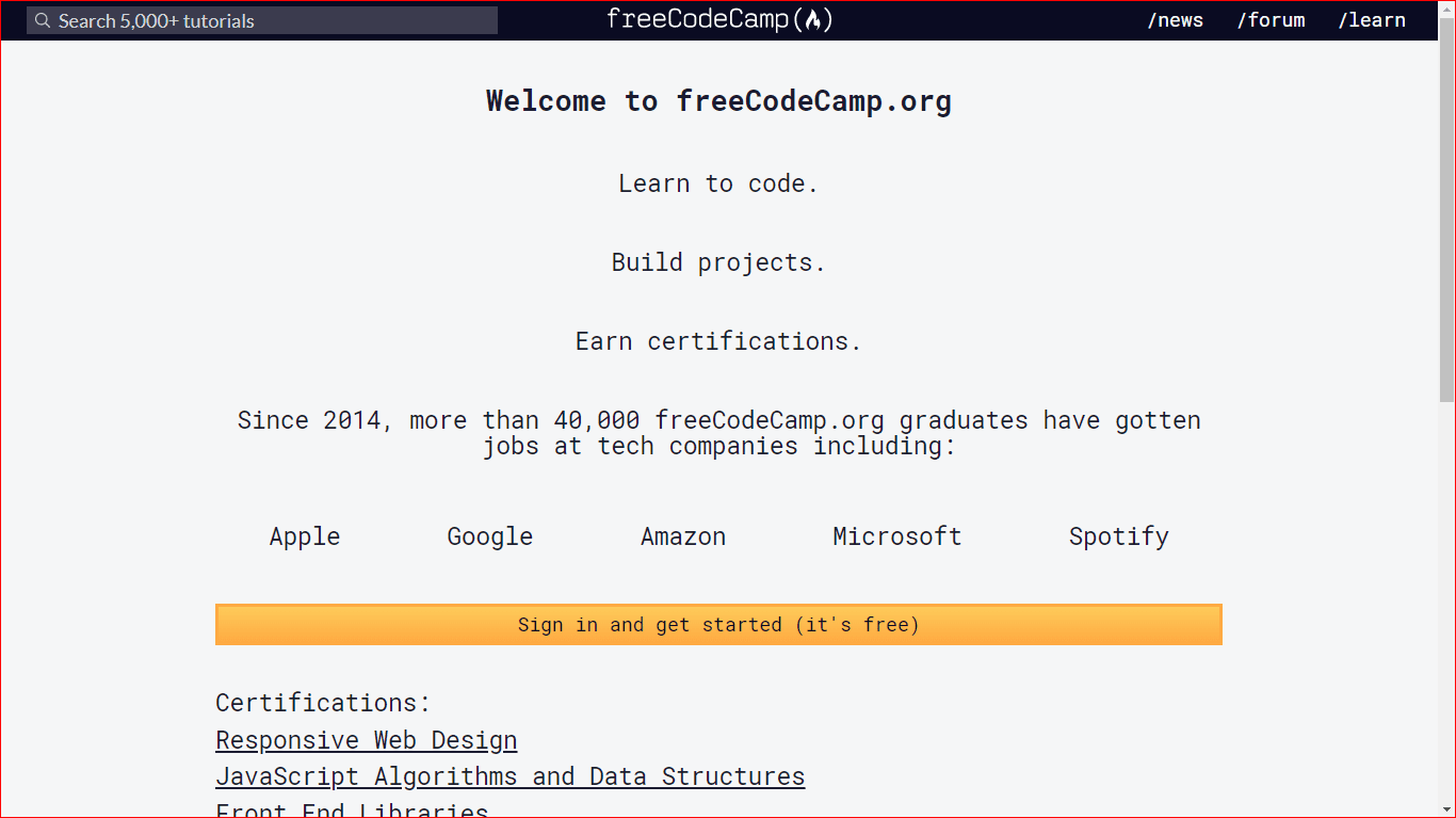 free code camp website
