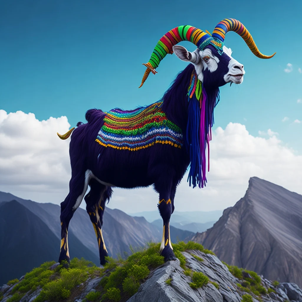 A Regal Goat on the Hill generated through Ai Art via Leonardo.ai by #PQCBlog