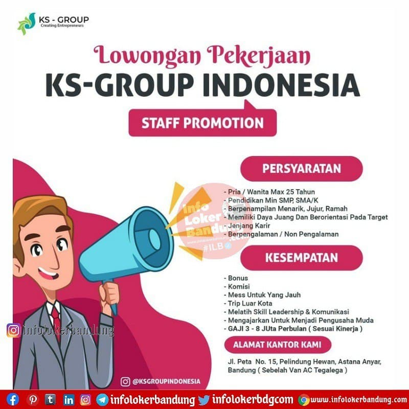 Lowongan Kerja PT. Kinklaus Sukses indo (KS-Group) Bandung Maret 2021