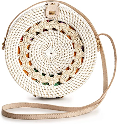 Rattan Crossbody Purse