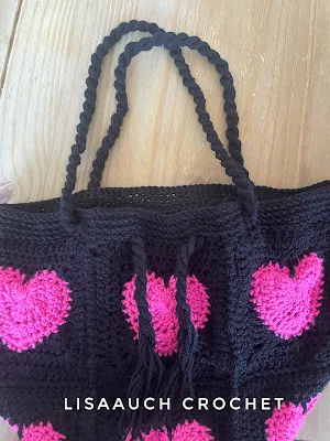 granny heart crochet pattern granny square tote bag