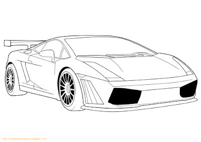 10 Gambar  Mewarnai Mobil  Lamborghini  Untuk Anak PAUD dan TK