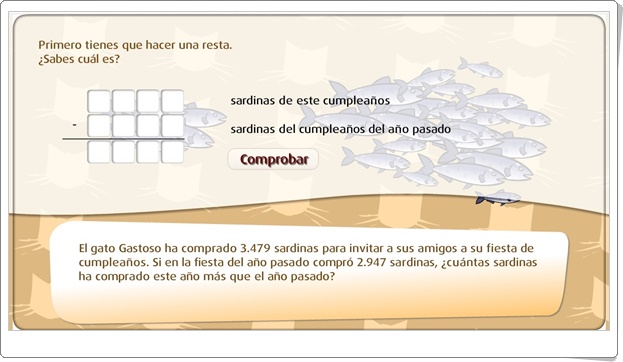 "La resta con llevadas" (Actividad interactiva sobre el algoritmo de la resta)