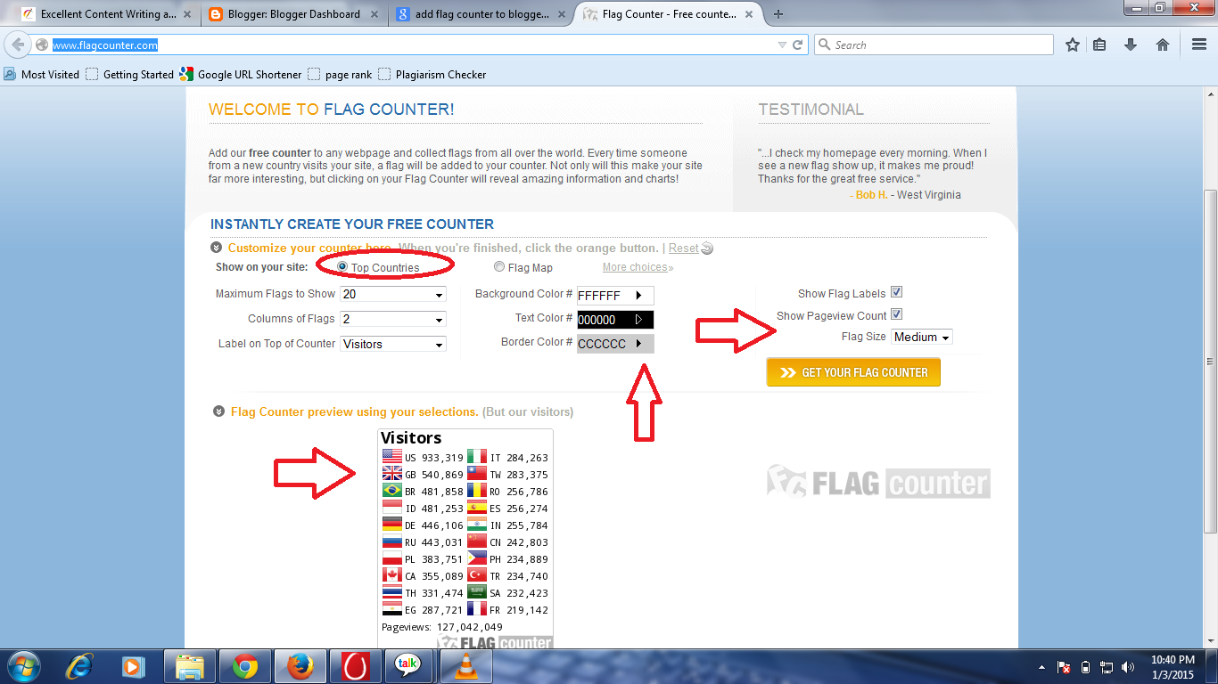 how to add flag counter on blogger blog or website?