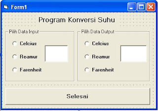 aplikasi pengkonversi suhu dengan VB