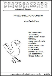 Poesia passarinho fofoqueiro